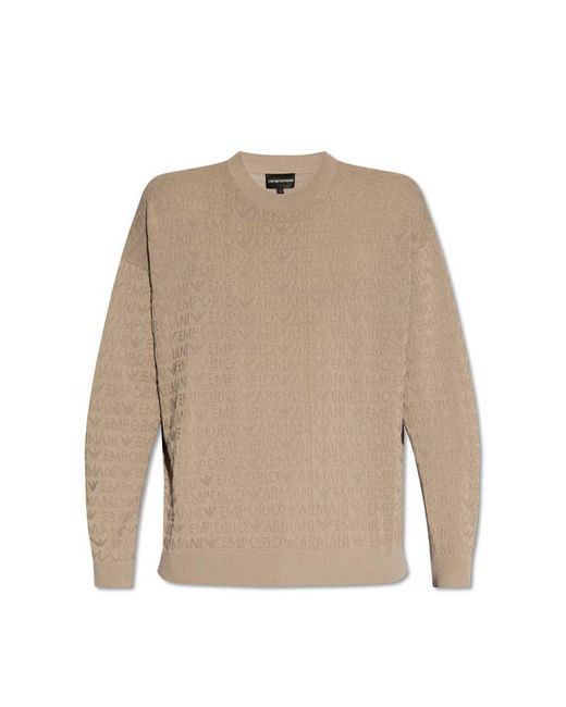 Emporio Armani Natural Monogrammed Sweater for men