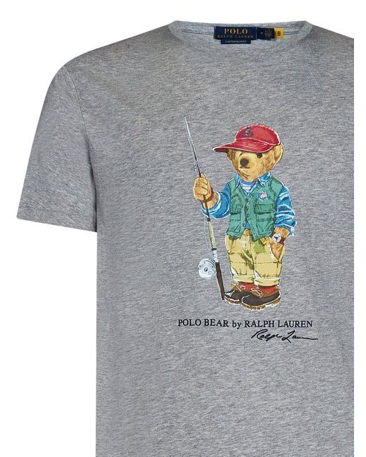 Polo Ralph Lauren Gray Polo Bear Printed Crewneck T-shirt for men