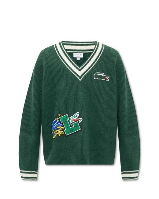Lacoste Green Wool Sweater for men