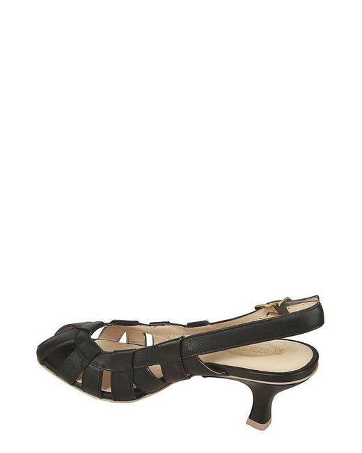 Tod's Metallic Cut-out Detailed Slingback Pumps