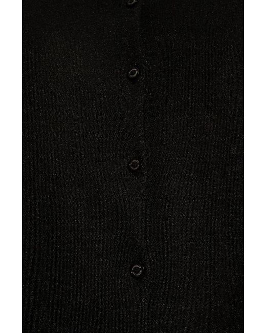 Moncler Black Cardigan With A Shimmering Finish,