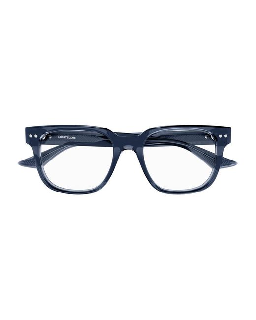 Montblanc Black Square Frame Glasses for men