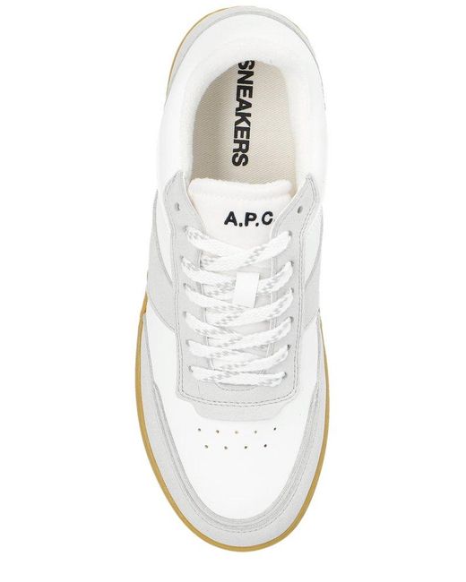 A.P.C. White Plain Low-top Sneakers