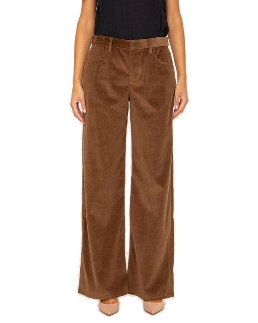 The Row Cotton Lowrise Wideleg Pants in Brown Lyst Canada
