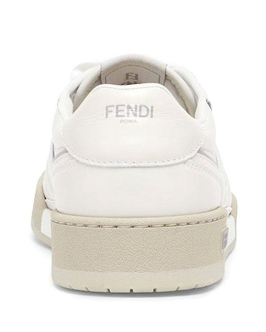 Fendi White 'Match' Tonal Low-Top Sneakers With Ff Detail for men