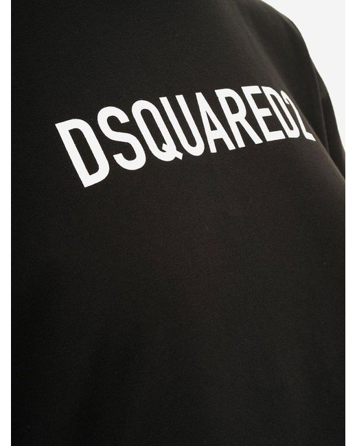 DSquared² Black Logo Printed Crewneck T-shirt