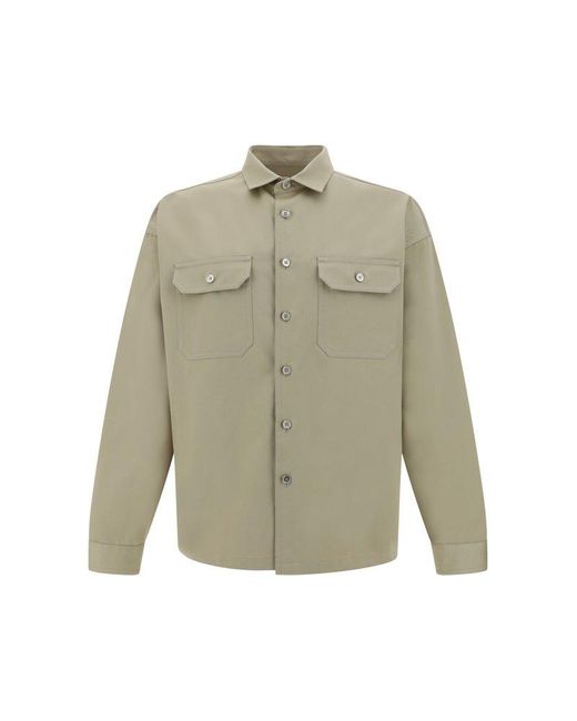 Prada Green Monochrome Button-up Shirt for men