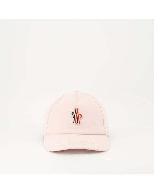 Moncler Pink Logo Embroidered Baseball Cap