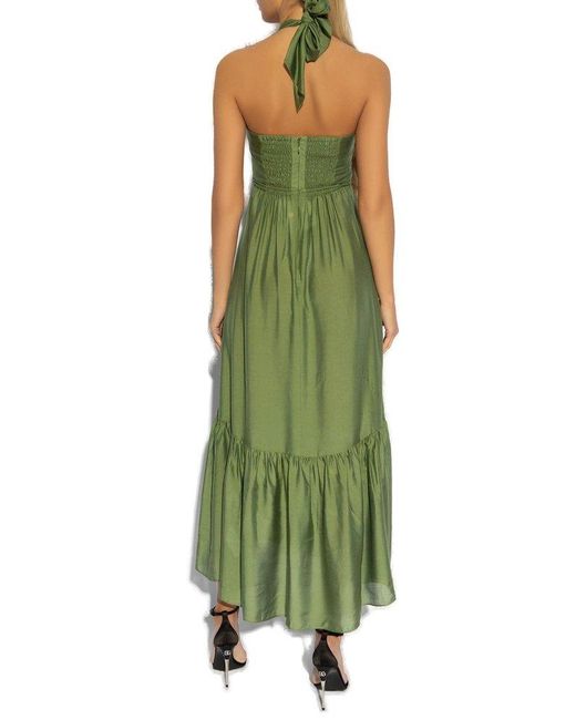 Diane von Furstenberg Green Inez Halterneck Sleeveless Dress