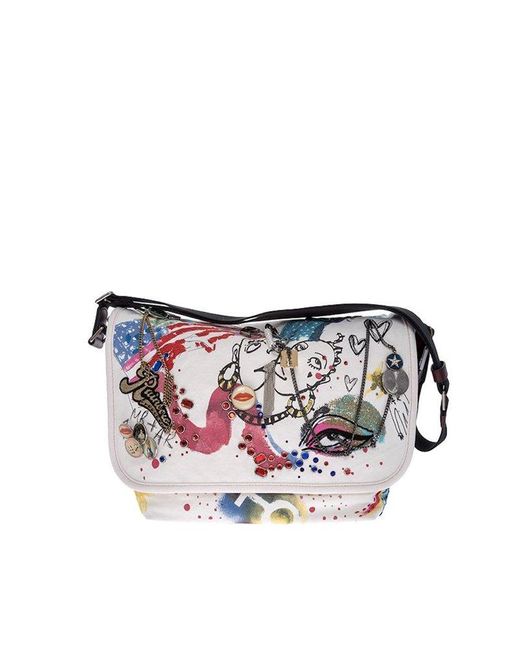 Marc Jacobs White Graphic Printed Crossbody Bag
