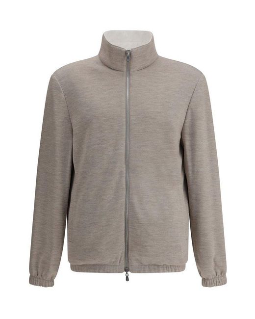 Brunello Cucinelli Gray Reversible Waterproof Jacket for men