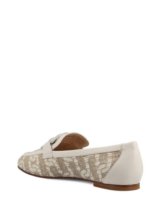 Tod's Natural Logo Plaque Slip-on Loafers