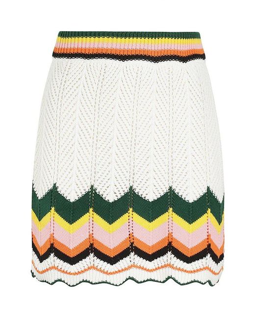 Casablancabrand Multicolor Wave Crochet Knitted Mini Skirt