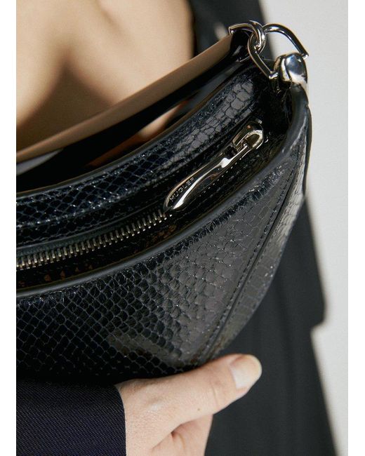 Mugler Black Mini Spiral Curve Shoulder Bag