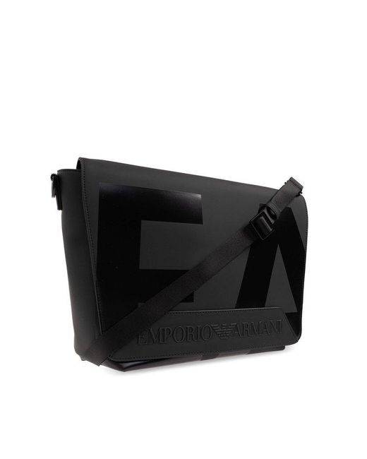 Emporio Armani Black Shoulder Bag With Logo, for men