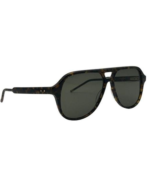 Thom Browne Brown Pilot Frame Sunglasses