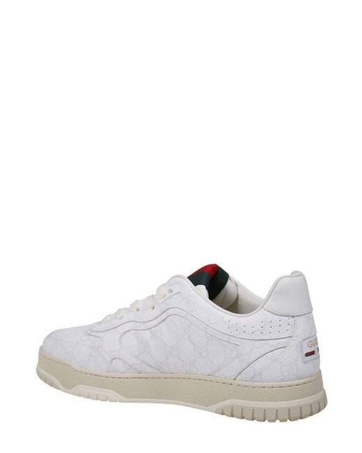 Gucci White Re-Web Sneakers