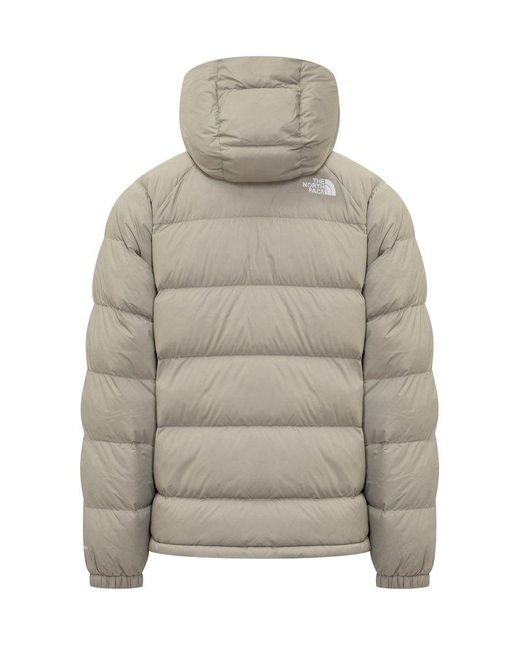 The North Face Gray Hooded Long-Sleeved Down Puffer Jacket for men