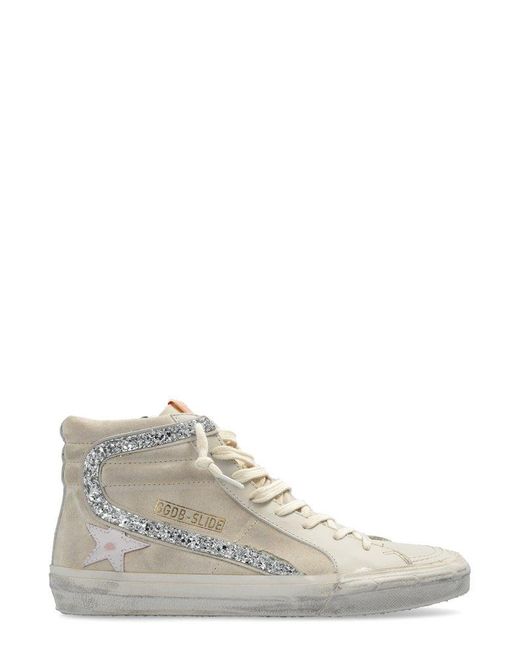 Golden Goose Deluxe Brand White Glittered High-top Sneakers
