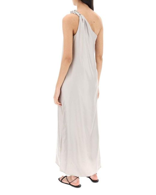 Loulou Studio Adela Asymmetric Twisted Midi Dress in White | Lyst