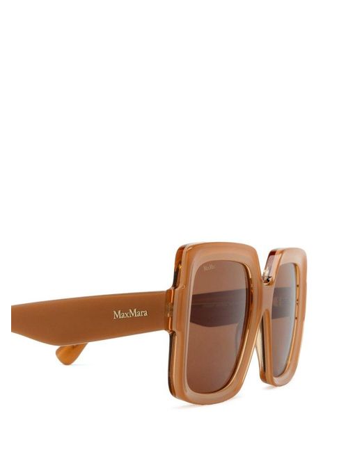Max Mara Brown Square Frame Sunglasses