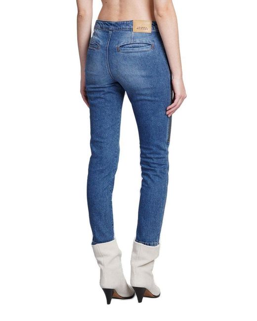 Isabel Marant Blue Cropped Skinny Jeans