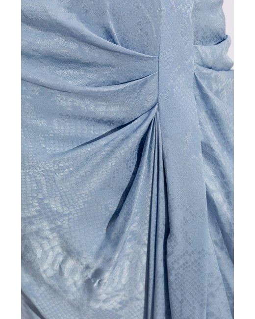 Balmain Blue Silk Skirt,