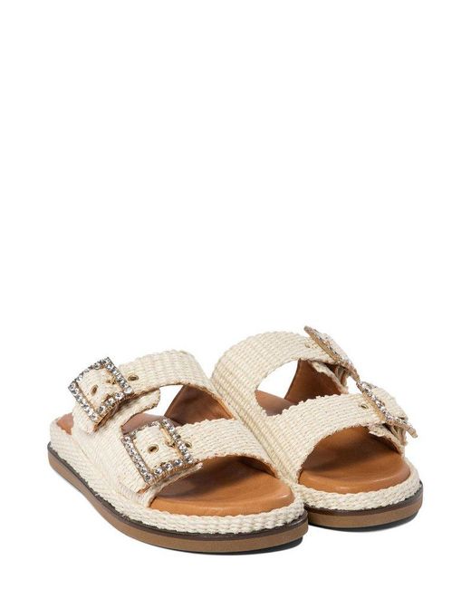 Alibi White Greta Buckle Sandals