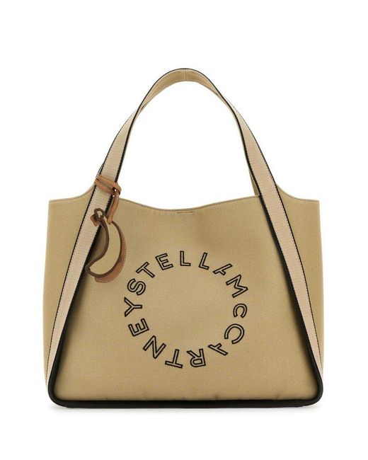 Stella McCartney Metallic Logo Embroidered Tote Bag