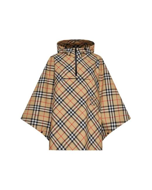 Burberry Natural Ekd Motif Checked Hooded Jacket