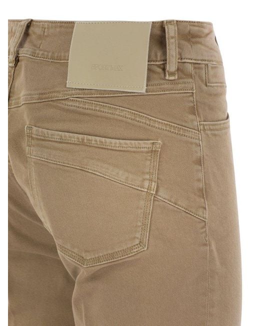 Sportmax Natural Enna Denim Pants With Mini Flare Line