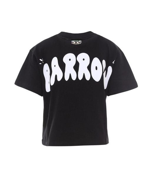 Barrow Black Motif Printed Crewneck T-shirt