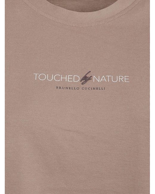 Brunello Cucinelli Natural Logo-printed Crewneck T-shirt