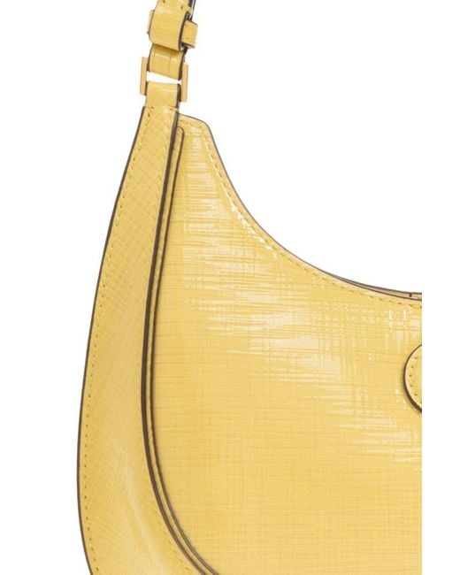 Tory Burch Yellow 'robinson' Shoulder Bag With Logo,