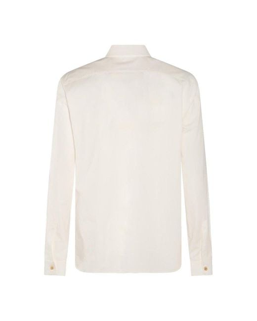 Rick Owens Long Sleeved Work Shirt in White for Men | Lyst