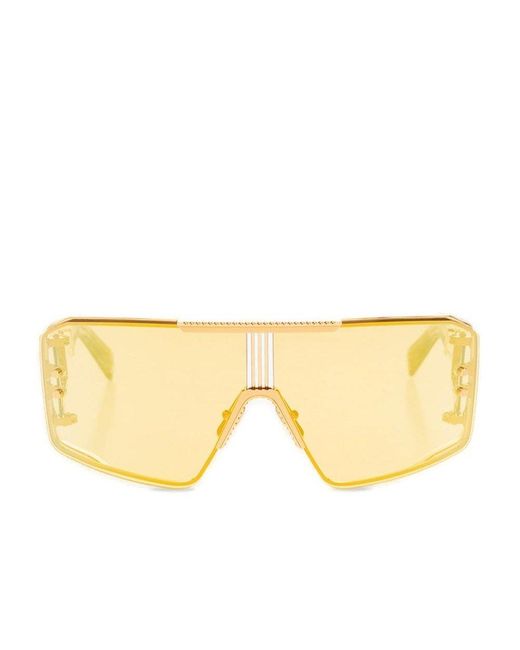 BALMAIN EYEWEAR Yellow Oversized Frame Sunglasses