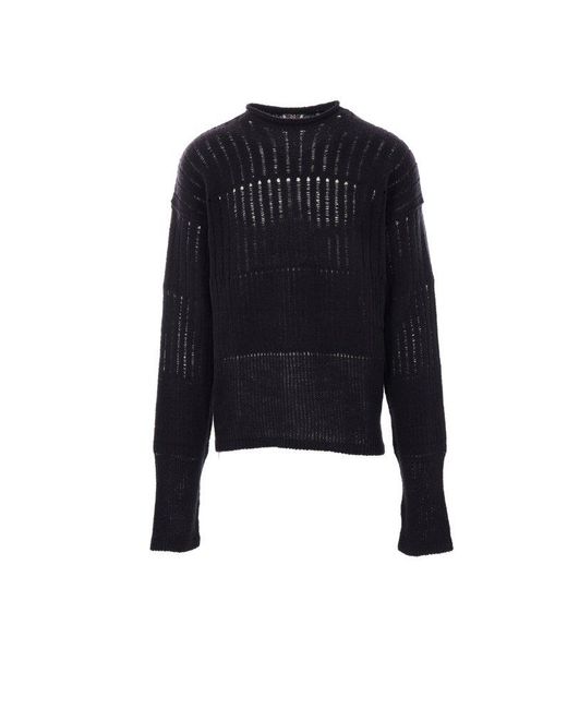 Rick Owens Black Oversized Crewneck Jumper for men