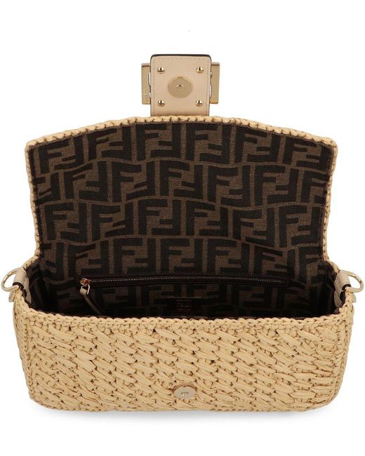 Fendi 'Baguette' Crochet Shoulder Bag With Adjustable And