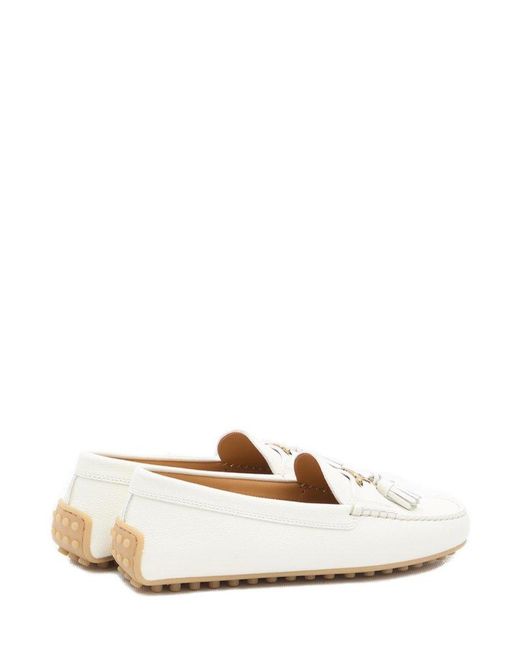 Tod's City Gommino Loafers in Natural | Lyst