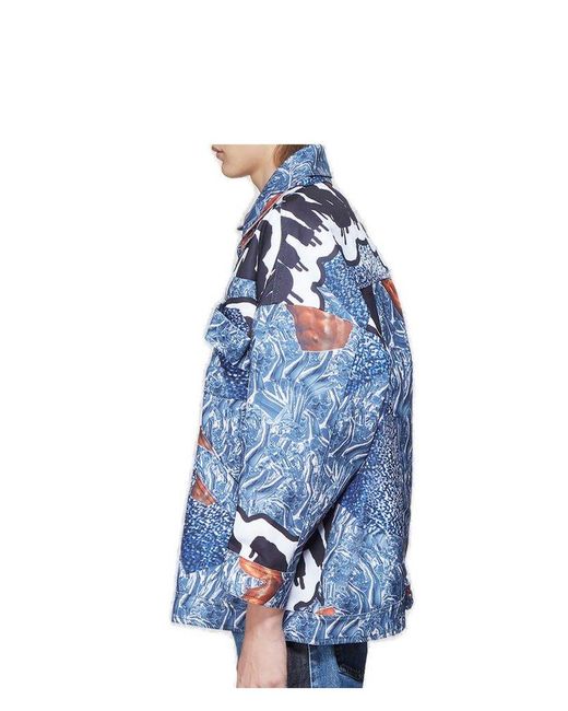 Garbage TV Blue Fifo Graphic Printed Jacket for men