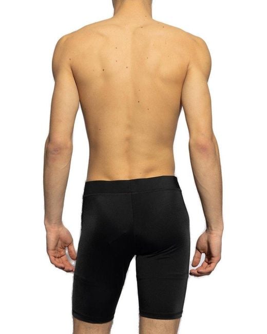 Balmain Black Logo Printed Swim Shorts for men