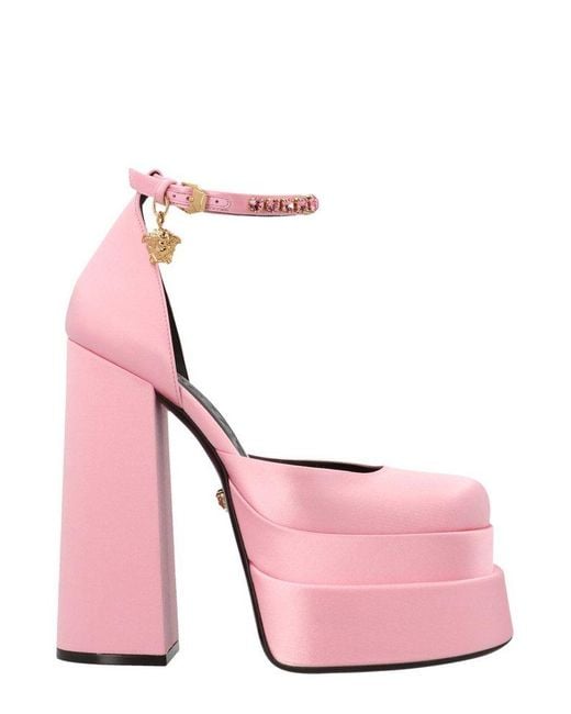 versace medusa satin platform pumps