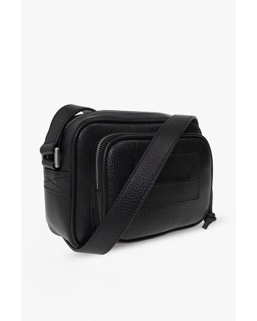 Emporio Armani Leather Shoulder Bag in Black for Men Lyst
