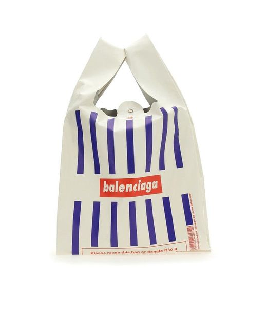 Balenciaga Logo Printed Monday Shopper Bag in White for Men | Lyst