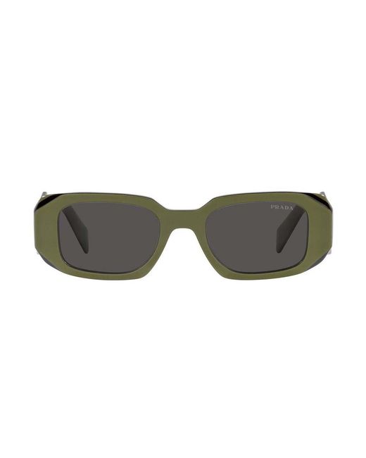 Prada Green Rectangular Frame Sunglasses
