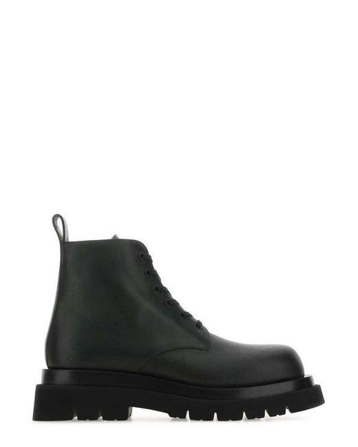 Bottega Veneta Lug Lace-up Ankle Boots in Black for Men | Lyst