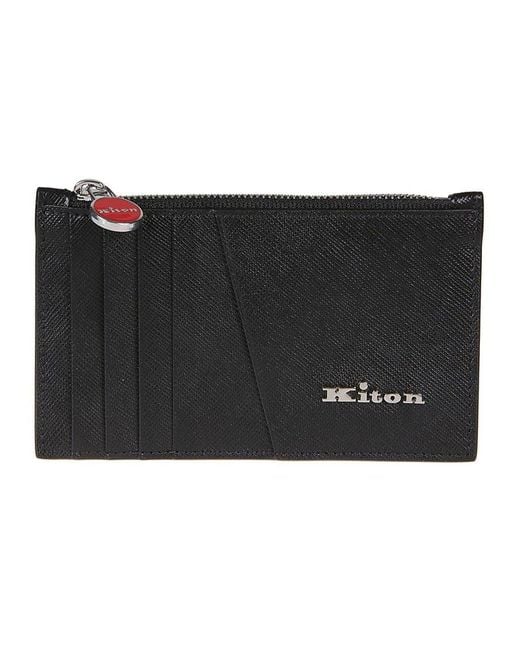 Kiton Black A009 Credit Card Holder for men