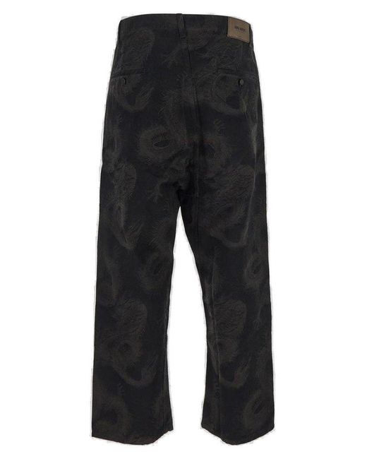 Uma Wang Black Printed Trouser for men