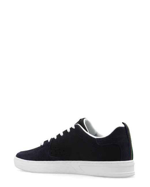 Paul Smith Black Cosmo Logo-Print Lace-Up Sneakers for men