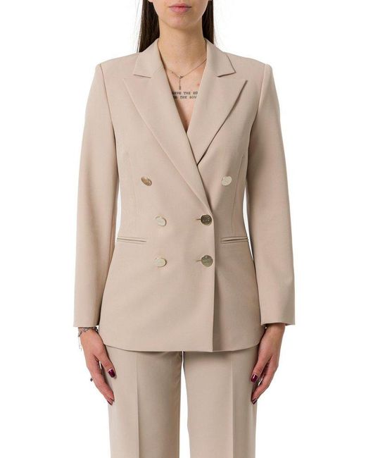 ジャケット Liu Jo DOUBLE-BREASTED BLAZER Liu Jo Double-Breasted Blazer in Natural | Lyst